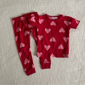 Cat & Jack Red and Pink Heart Pajama Set